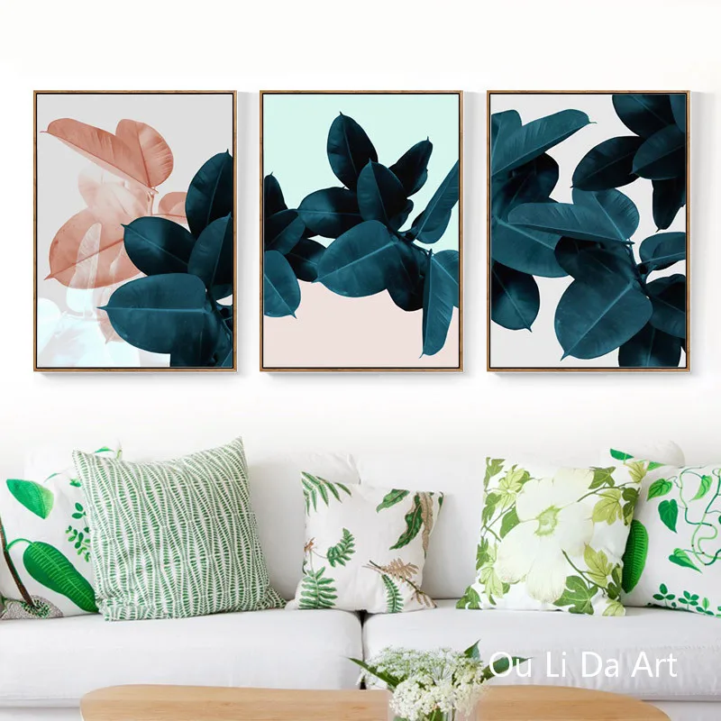 

no frame 3pcs tropical rainforest green leaves canvas printings oil painting printed on canvas home wall art decoration picture