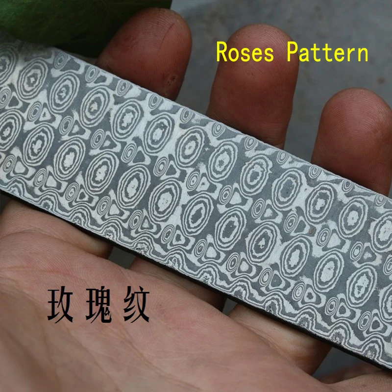 1 piece Varied DIY knife Making Damascus steel Rose Sandwich Pattern steel Knife blade blank Heat Treatment 1 piece Varied DIY knife Making Damascus steel Rose Sandwich Pattern steel Knife blade blank Heat Treatment