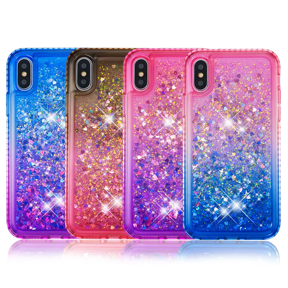 

Border point drill gradient liquid quicksand phone case For iphone 6s 6Plus 7 8 Plus Cover For iphone X Xr Xs Max Soft tpu shell