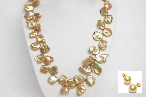 

BAROQUE CHAMPAGNE REBORN KESHI PEAELS NECKLACE-