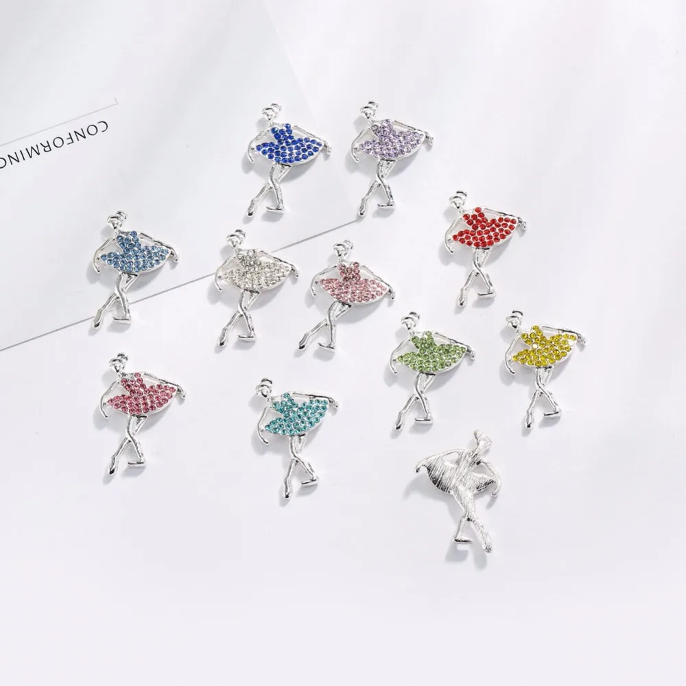 

Buttons flatback ballerina rhinestone 27*20mm button for DIY crafts sewing Home decoration accessories 10PCS/LOT(BTN-5444)