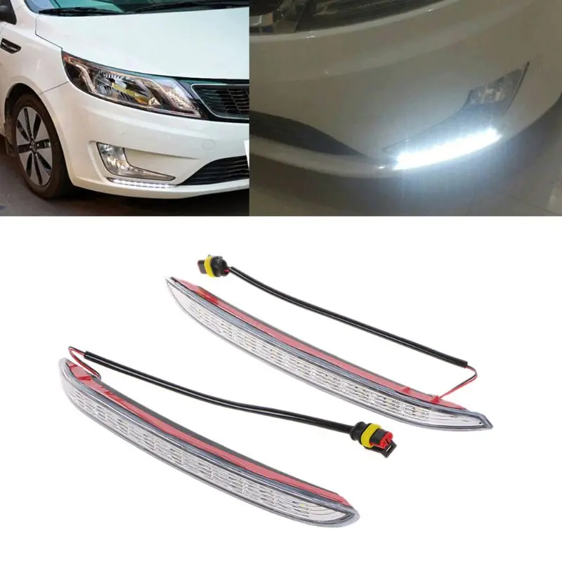 

2 Pcs Car LED DRL Daytime Running Light Driving Fog Lamp For KIA K2 RIO 2012-2014