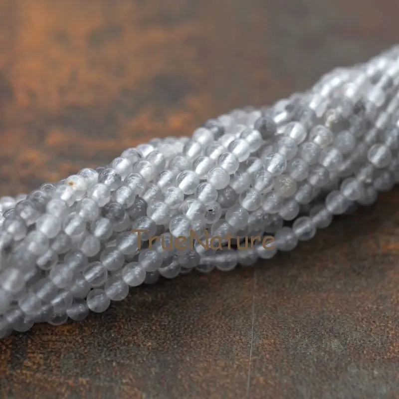 

High Quality Cloud Quartzs Natural Stones Loose Beads White Gray Crystal Round Beads Full Strands In 3 mm BE6266