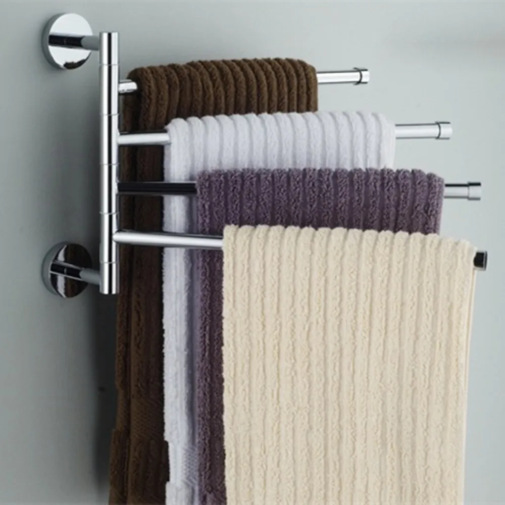 

Manufacturer Direct Sales Wholesale Bathroom Hardware Stainless Steel Towel Rack Revolving Mobile Towel Pole Bath Towel Rack