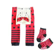 

New Cotton Baby Girl Leggings Toddler Knit Cartoon PP Pants+Socks 2Pcs Casual Kids Boy Spring Autumn Trousers Girls Clothes