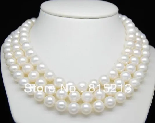 

Free Shipping Surprise Festival Preferential 9-10MM AAA White Round Pearl Necklace