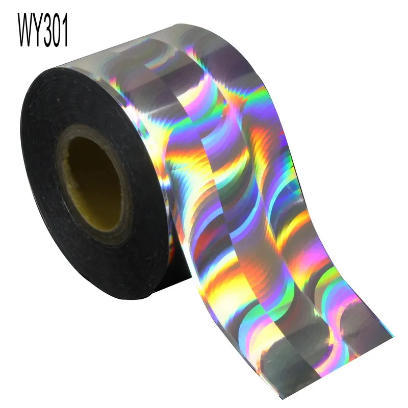 

120m*4cm Black Background Rainbow Effect Design Nail Transfer Foil Starry Sky Patterns Fingernail Wrap Decorations Tools WY301