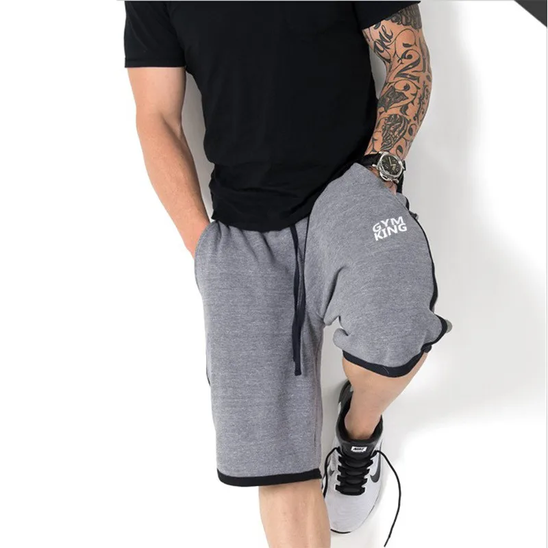 Fashion Men Sporting Beaching Shorts Trousers Bodybuilding Sweatpants Fitness Short Jogger Casual Gyms Men Red gray blac Shorts