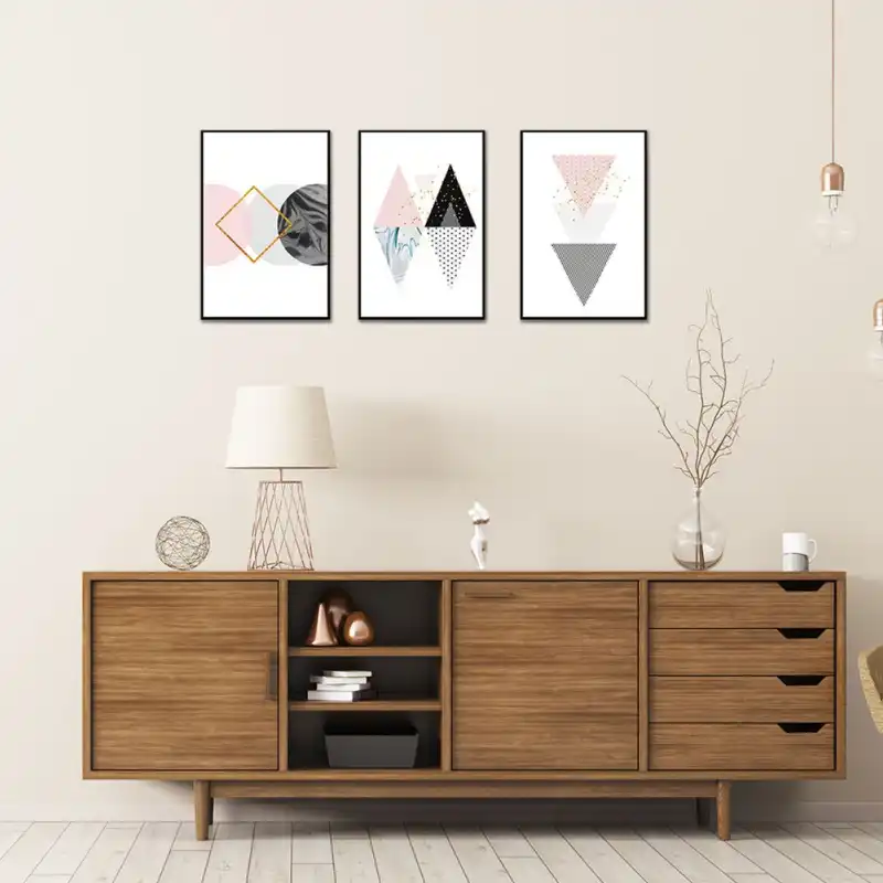 Geometric Pattern Mural House Simple Sofa Wall Bedroom Decorative Painting Frameless Chinese Style Simple Decoration Paint