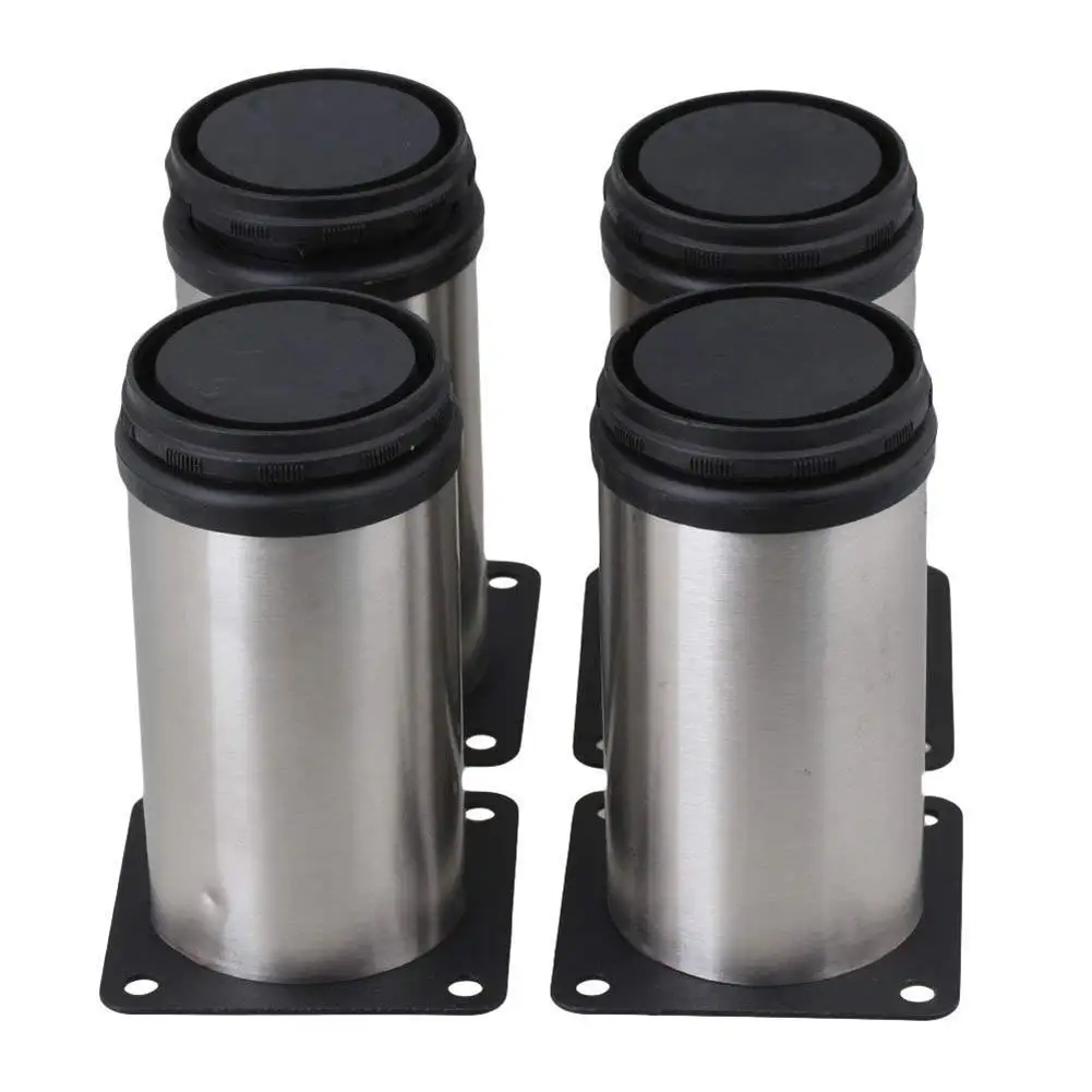 

4 Pcs/Set Adjustable Support Furniture Legs Kitchen Cabinets Stainless Steel Bed Sofa Cabinet Feet Home Furniture Accessories