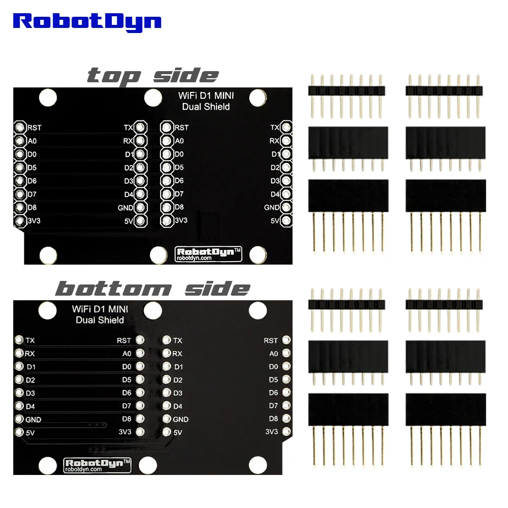 Базовый щит для WeMos D1 mini/mini PRO: двойная база+ ProtoShield+ кнопка+ Контактное реле+ щит регистратора данных