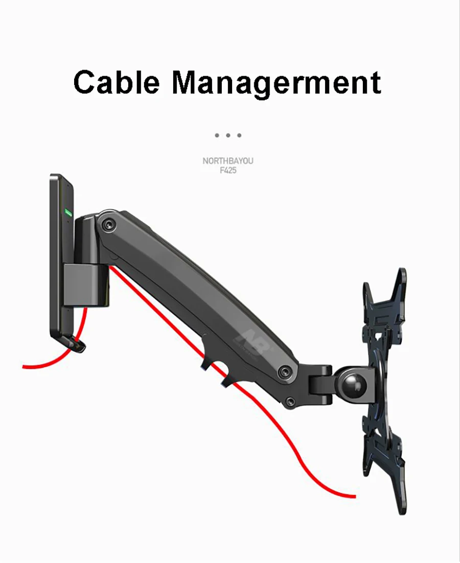 NB F425 алюминиевый полный движения 27-45 дюймов ТВ Настенный Кронштейн газовая пружина рука нагрузка 3-13 кг Макс. VESA 200x200 мм