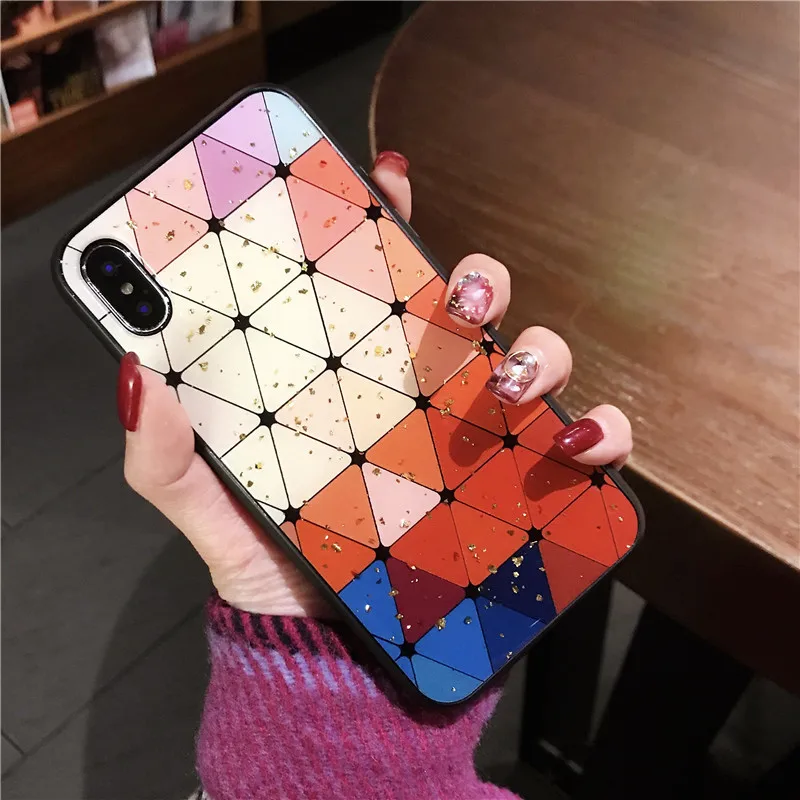

Luxury Gold Foil Bling Phone Case For iPhone X XS Max XR 7 8 6 6S Plus TPU Coque Cover Capa For iPhone 7 X 8 Glitter Case Fundas