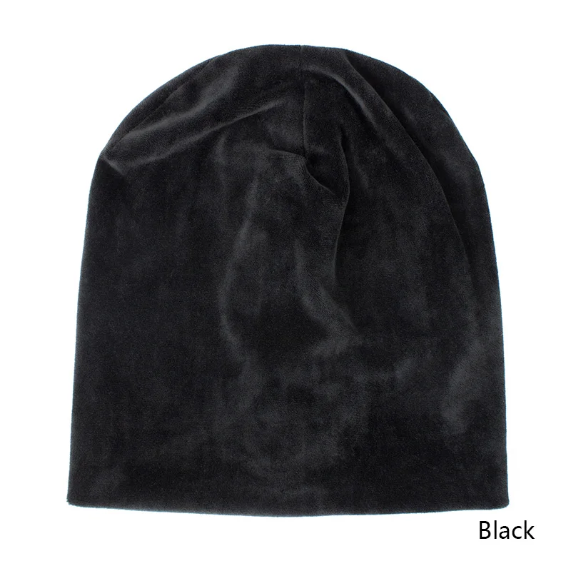 SuperB& G, осенне-зимняя женская шапка, женская мягкая теплая фланелевая шапочка, женская модная одноцветная шапка Skullies Beanies для девушек - Цвет: Black