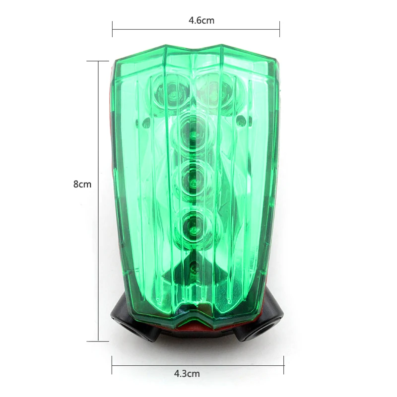 Sale Aubtec Brand 1*Outdoor Cycling Light Plastic Bicycle Bike Rear Tail Light Safety Warning 5 LED with 2 Laser Lamp Free shipping! 3