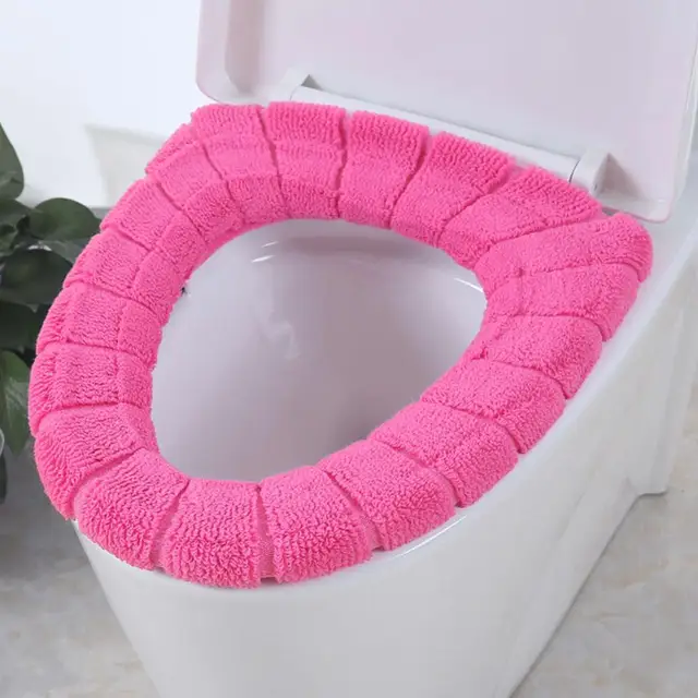 LanLan Cotton Fuzzy Soft Winter Toilet Seat Warmer Cover Practical