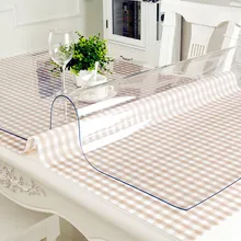 Mantel impermeable de PVC, mantel transparente para mesa, tapete de cocina con patrón de aceite, paño de vidrio suave, mantel de 1,0mm