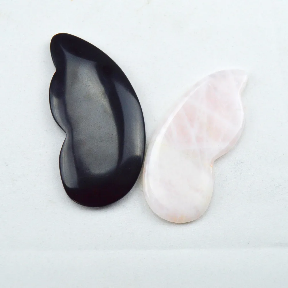 Natural rose quartz and obsidian relax guasha board for wrinkle removal whitening face care beauty face equipment tools Natural rose quartz and obsidian relax guasha board for wrinkle removal whitening face care beauty face equipment tools