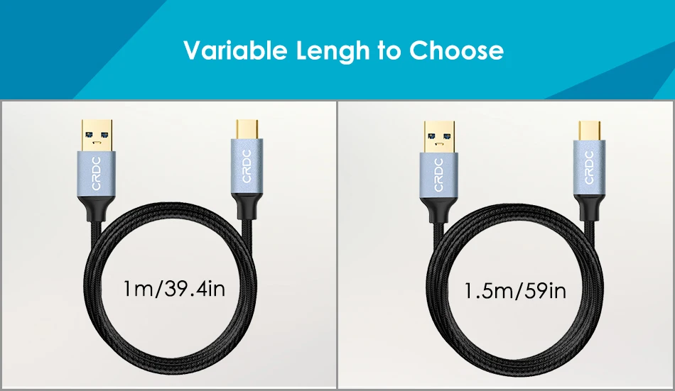 CRDC 3A usb type C кабель нейлон USB C кабель передачи данных для быстрой зарядки для Xiaomi Mi5 samsung Galaxy S8 Nexus 5X6 P OnePlus 2 USB-C кабель