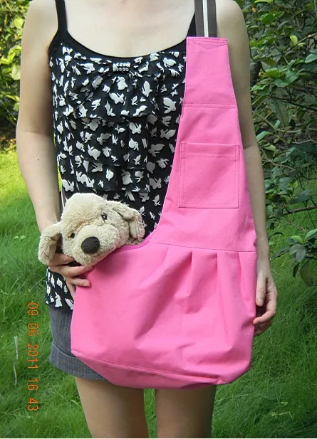 

Pink Pet Dog Sling Carrier Canvas Bag Dogs Carrier Bag Pet Carriers Outdoor Storage Supplies Soft Travel Bag