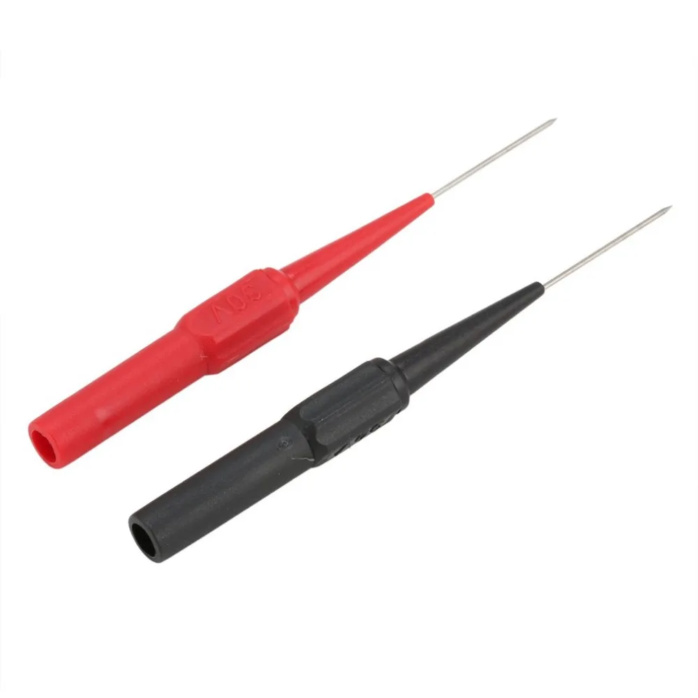 

2 PCS Copper Test Lead Probe Stainless Steel 0.7mm Needle 4mm Jack Insulation Piercing Needle For Multimeter Tool Black/Red