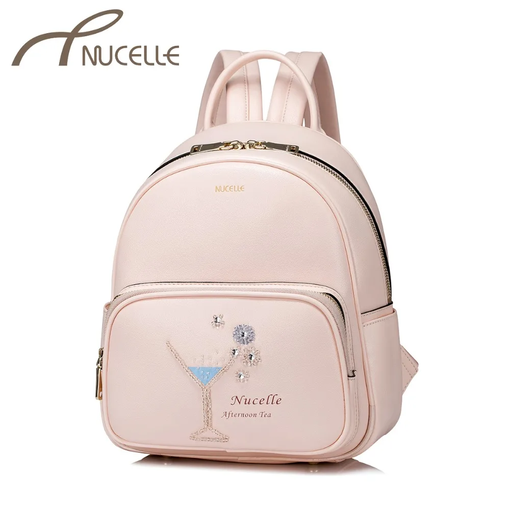 NUCELLE Women's PU Leather Backpack Ladies Fashion Afternoon Tea