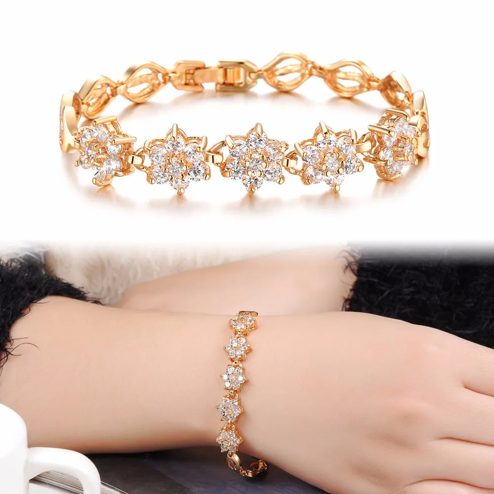 

Saatleri Fashion Women Zircon Fine Plated Gold Wheat Handmade Trinkets Bracelet