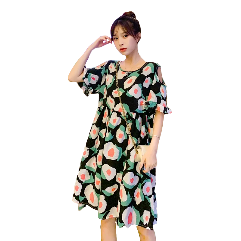 

Fashion Maternity Clothes Summer Dress Bohemian Style Pregnant Women Print Flower Dress Plus Size Pregnancy Dresses Temperament