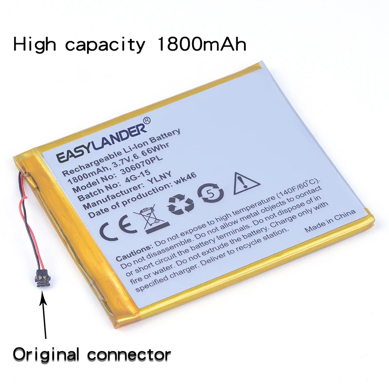 306070PL 3,7 V 1800mAh перезаряжаемый литий-полимерный аккумулятор для PocketBook 626 615 626 plus Basic Touch 2 электронная книга 4G-15 4K-19 306070