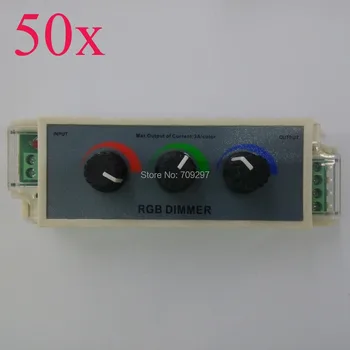 

FREE DHL/FEDEX 50pcs/lot DC12-24V RGB Dimmer 3 channel controller for 3528/5050 RGB LED strip T-62