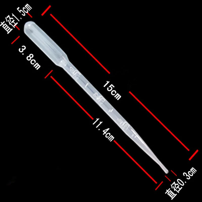

100 шт 1 мл 2 мл 3 мл прозрачные пипетки Одноразовые безопасные пластиковые капельницы Градуированные пипетки для лабораторных экспериментов