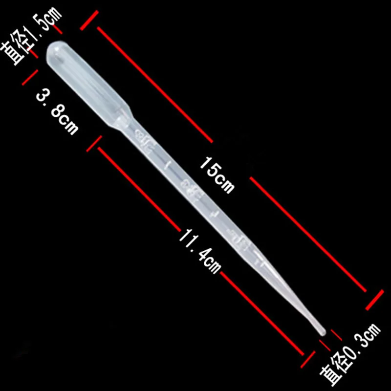3 мл прозрачные пипетки, одноразовые безопасные пластиковые пипетки для переноса глаз, градиентные пипетки для лабораторных экспериментов, 100 шт./лот