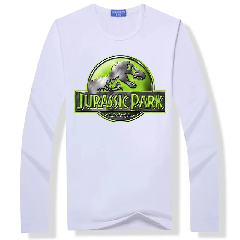Full Sleeve Jurassic Park Tee Shirts Homme 2018 Fashion Street Wear Autumn Elastic Cool 3D T Shirt Men | Мужская одежда