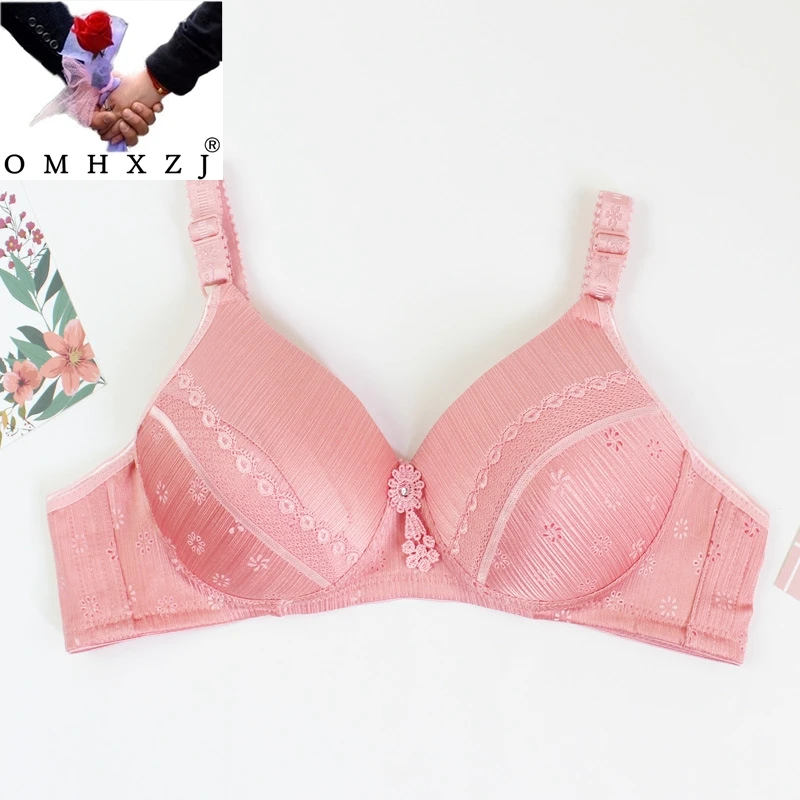 

OMHXZJ Wholesale Fashion Middle Age Women Grandmother Gift Wireless Plus Size CD Cup Adjustable Cotton Thin Comfortable Bra NY24