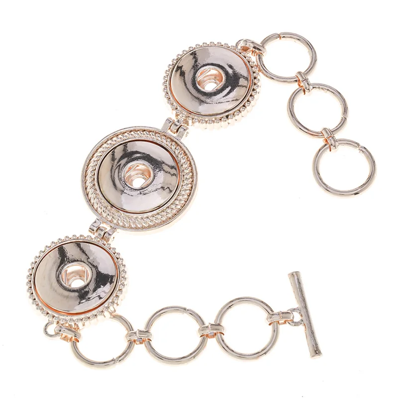 

18MM Snap Button Bracelet Rose gold Silve Bracelet Viking Beautiful A lot of For Women20