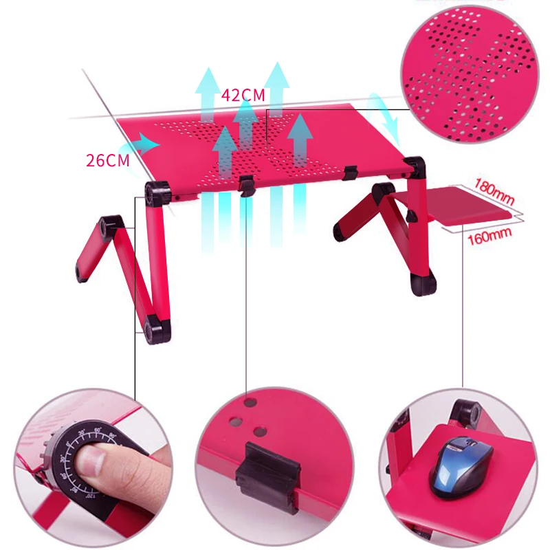 SUFEILE Super cooling fan Laptop table 360 rolling mesa notebook stand Folding Portalbe laptop table for bed with mouse pad D5 SUFEILE Super cooling fan Laptop table 360 rolling mesa notebook stand Folding Portalbe laptop table for bed with mouse pad D5