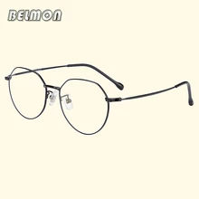 Belmon чистый титан для женщин зрелище Рамки Винтаж Круглый глаз ретро компьютер оптические очки мужские очки с прозрачными линзами женский 8810