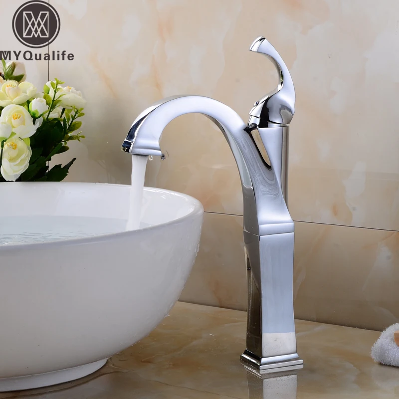 

Creative Design Countertop Chrome Bathroom Washing Basin Faucet Deck Mounted Lavatory Mixer Taps 3-color for Choice
