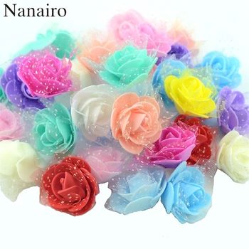 

500pcs 4cm PE Foam Rose Artificial Flower Head For Wedding Decoration Scrapbooking Handmade DIY Wreath Craft Fake Cheap Flowers