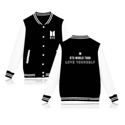 Bts de Gira Mundial Alrededor Del Mismo Estilo de Impresión Uniforme de Béisbol con Capucha Suéter de Lana Abrigo de Estilo Universitario Abrigo Chaqueta de Moda Bts de Gira Mundial Alrededor Del Mismo Estilo de Impresión Uniforme de Béisbol con Capucha Suéter de Lana Abrigo de Estilo Universitario Abrigo Chaqueta de Moda