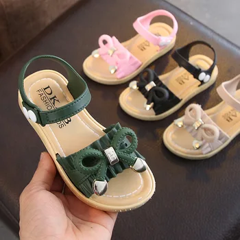 

New Summer Kids Sandals Cute Bow Design Sandal Girl Open Toe Princess Shoes