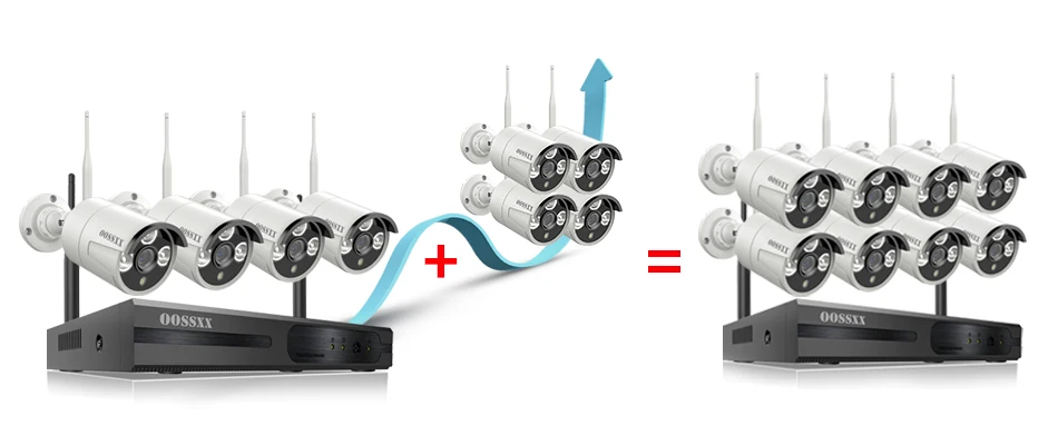 OOSSXX 8CH 1080P Беспроводной NVR комплект 10' монитор беспроводной CCTV 8 шт 1080P Крытый Открытый IP камера система видеонаблюдения