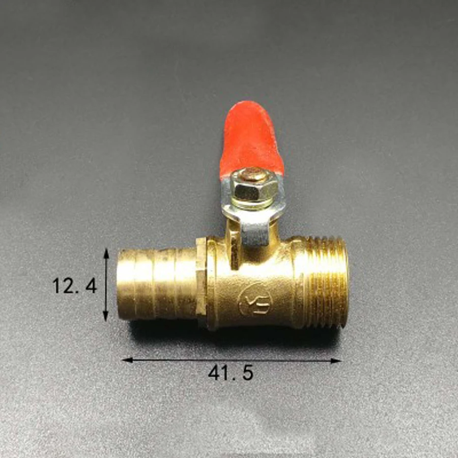 DN10 3/8" BSP Male x 12mm Hose Barb Tail Brass Ball Valve Water Gas 57