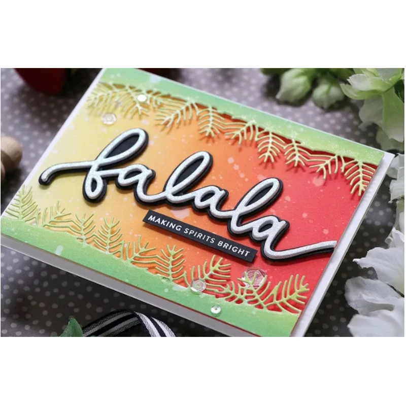 

Metal Cutting Dies New Stencils for DIY Scrapbooking DIY Paper Cards Craft Making Decoration Crafts Word "Fa la la "