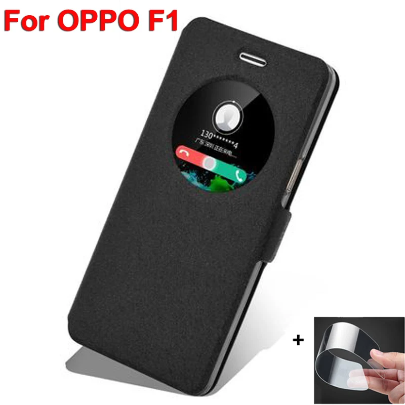 Кожаный чехол с открытым окошком для OPPO F1 телефона s 5 0 дюйма F 1 чехол-книжка OPPOF1