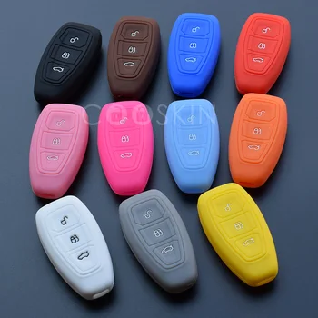 

Silicone rubber car key case cover for Ford Focus 3 MK3 ST RS Ecosport Kuga New fiesta Fiesta Focus Mondeo3 Buttons smart key