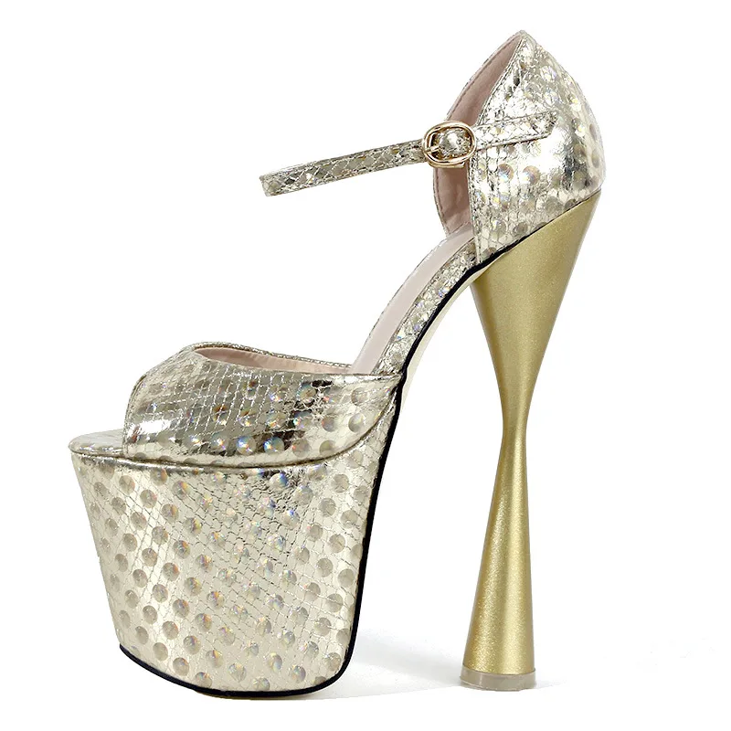 Women Platform Sandals Peep Toe Leather Summer Women Shoes 19cm High Heels Sexy Lady Party Gold Blue Sandals Women Platform Sandals Peep Toe Leather Summer Women Shoes 19cm High Heels Sexy Lady Party Gold Blue Sandals
