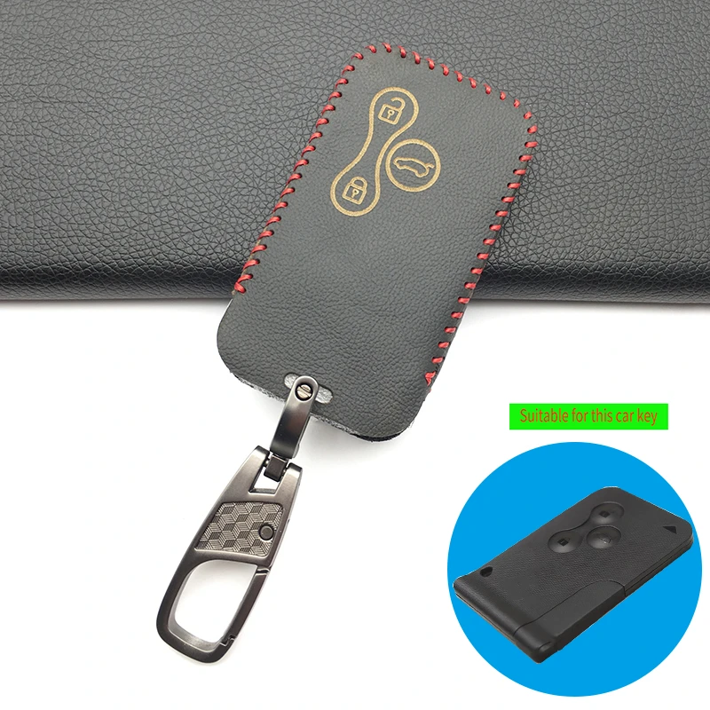 

High Quality Leather 3 Buttons Car Key Cover Case Protector Skin Smart Card For Renault Clio Logan Megane 2 3 Koleos Scenic