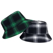 MinanSer, мужские клетчатые ведра с принтом, шляпы, женские, Harajuku, Панама, Панама, кепка, Ретро стиль, клетчатое ведро