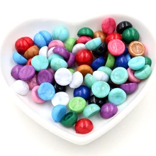 40 шт./лот, 8 мм, 10 мм, разноцветные природные трещины, стильные кабошоны из смолы с плоской задней поверхностью для браслета, сережек, аксессуары